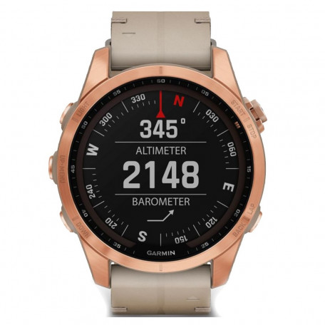 Смарт-годинник Garmin Fenix 7S Sapphire Solar Rose G. Titanium w. Limestone L. Band (010-02539-35)  Фото №2