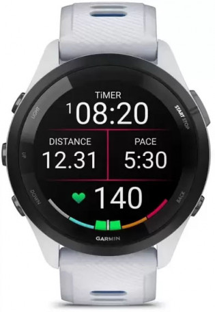 Смарт-годинник Garmin Forerunner 265 Black Bezel w. Whitestone Case and Whitestone/Tidal Blue S. Band (010-02810-01/11)  Фото №0