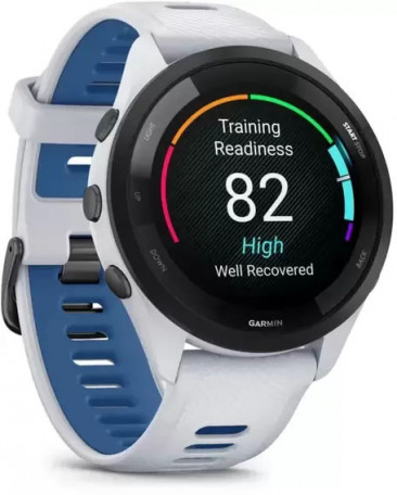 Смарт-годинник Garmin Forerunner 265 Black Bezel w. Whitestone Case and Whitestone/Tidal Blue S. Band (010-02810-01/11)  Фото №1