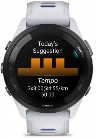 Смарт-годинник Garmin Forerunner 265 Black Bezel w. Whitestone Case and Whitestone/Tidal Blue S. Band (010-02810-01/11)  Фото №2