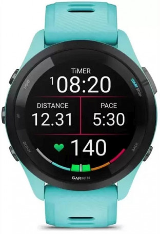 Смарт-часы Garmin Forerunner 265 Black Bezel w. Aqua Case and Aqua/Black Silicone Band (010-02810-02/12)  Фото №0