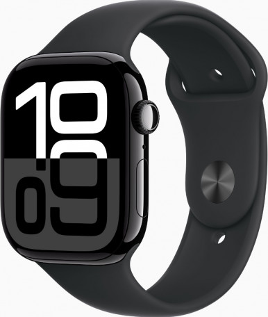 Смарт-годинник Apple Watch Series 10 GPS 46mm Jet Black Alu. Case w. Black Sport Band - XL (MWX13+MXM53)