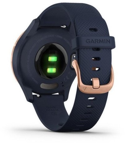 Смарт-часы Garmin Vivomove 3s Rose Gold Stainless Steel Bezel w. Navy and Silicone B. (010-02238-03)  Фото №6