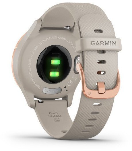 Смарт-годинник Garmin Vivomove 3s Rose Gold Stainless Steel Bezel w. Light Sand and Silicone B. (010-02238-02)  Фото №4