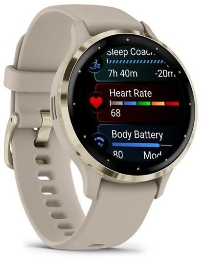 Смарт-часы Garmin Venu 3S Soft Gold S. Steel Bezel w. Французский Грей Case and S. Band (010-02785-02)  Фото №6
