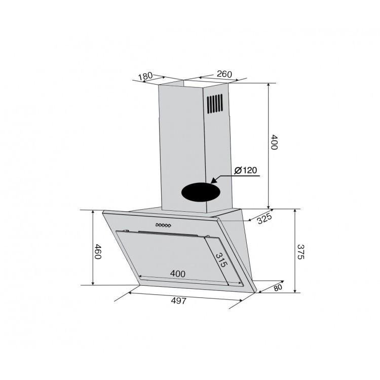 Вытяжка наклонная Ventolux Fiore 50 WH (750) PB  Фото №0