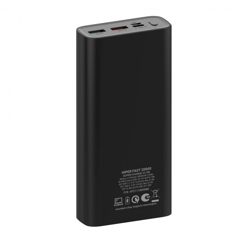 Зовнішній портативний акумулятор Hypergear Fast Charge 20000mAh Black  Фото №3