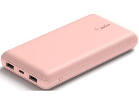 Внешний аккумулятор (павербанк) Belkin 20000mAh 15W Rose Gold (BPB012BTRG)  Фото №1