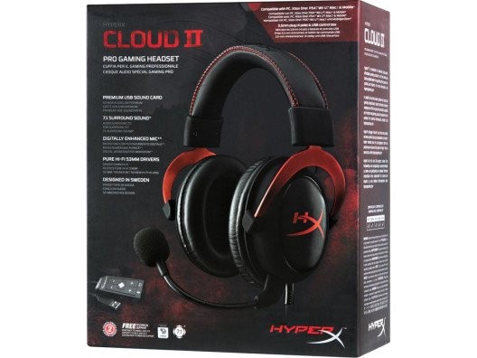 Навушники з мікрофоном HyperX Cloud II Red (KHX-HSCP-RD/4P5M0AA)  Фото №4