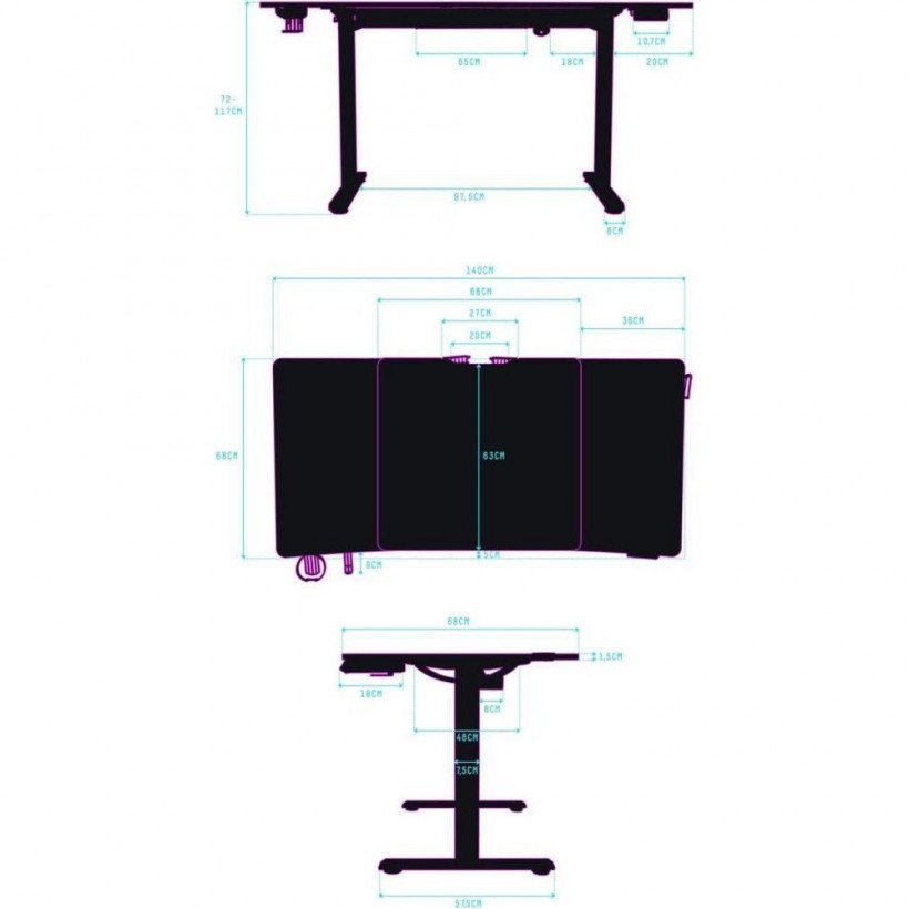 Комп&#039;ютерний стіл з електричним регулюванням Ultradesk Level V2  Фото №7