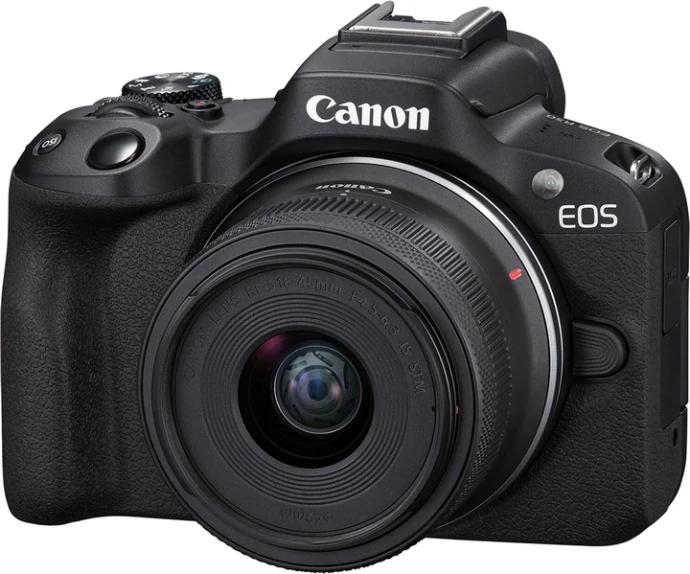 Беззеркальный фотоаппарат Canon EOS R50 kit RF-S 18-45mm IS STM Black (5811C033)  Фото №0