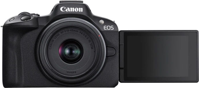 Беззеркальный фотоаппарат Canon EOS R50 kit RF-S 18-45mm IS STM Black (5811C033)  Фото №1