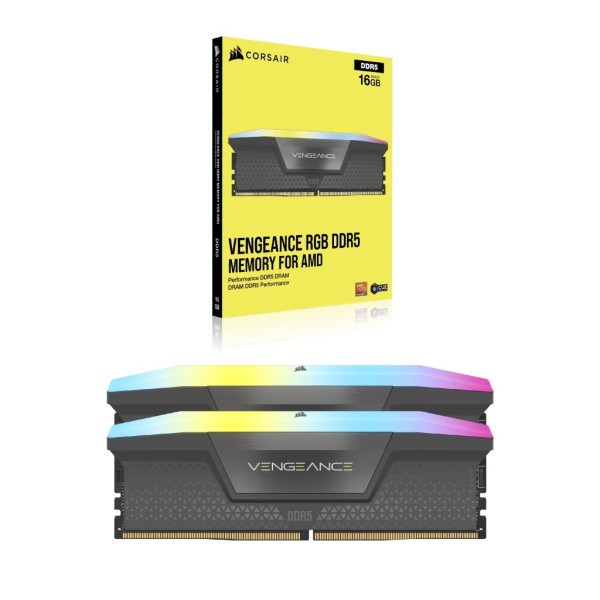 Память для настольных компьютеров Corsair 64 GB (2x32GB) 5600 MHz Vengeance RGB AMD EXPO (CMH64GX5M2B5600Z40K)  Фото №3