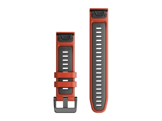 Ремінець для смарт-годин Garmin Epix Pro Gen 2 QuickFit 22 Flame Red/Graphite Silicone Band (010-13280-04)  Фото №0
