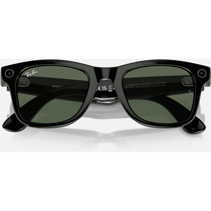 Смарт-окуляри Ray-Ban Meta Wayfarer Shiny Black Frame Green Lenses (RW4006 601/71 50-22) (Open Box)  Фото №3