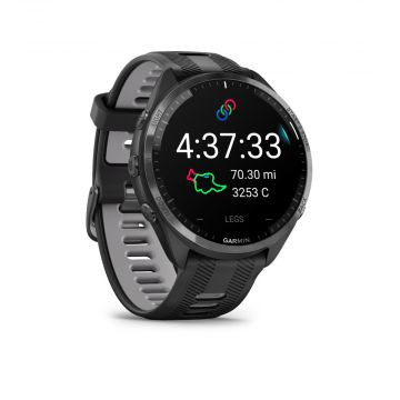 Спортивний годинник Garmin Forerunner 965 Carbon Gray Titanium Bezel w. Blk Case and Blk/Powder Gray S. Band (010-02809-00/10)  Фото №1