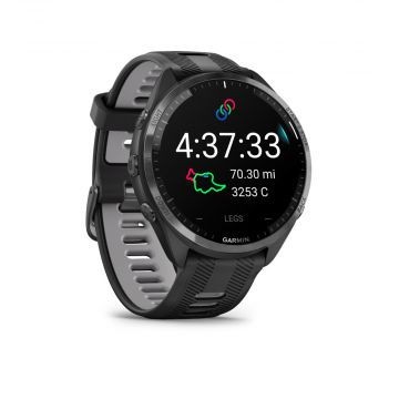 Спортивные часы Garmin Forerunner 965 Carbon Gray Titanium Bezel w. Blk Case and Blk/Powder Gray S. Band (010-02809-00/10)  Фото №1