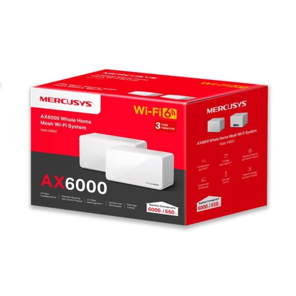Бездротовий маршрутизатор (роутер) Mercusys Halo H90X 2-pack  Фото №0