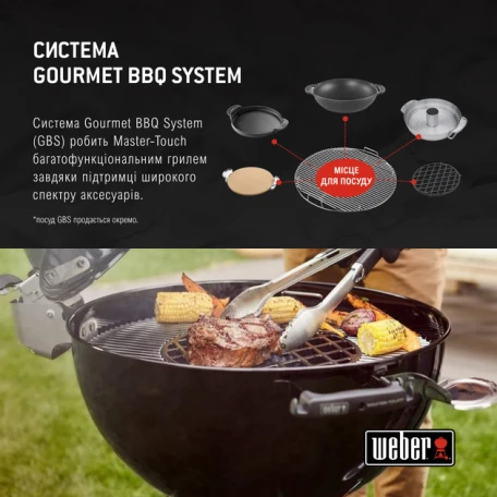 Гриль угольный мобильный Weber Гриль Master-Touch GBS Premium E-5770 Charcoal Grill 57cm (17301004)  Фото №3