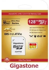 Карта памяти Gigastone MicroSDXC UHS-1 U3 128 GB Professional (GS-2IN1666XU3V30A1-128GB-R)