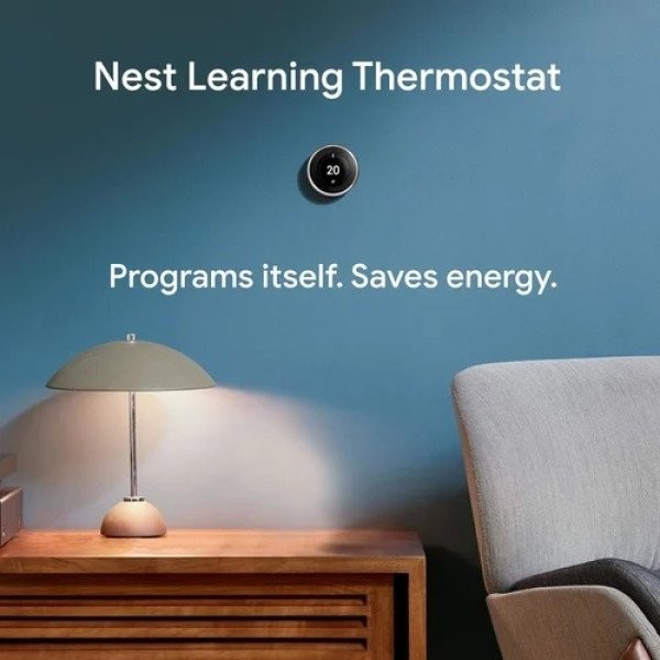 Теплый пол. Терморегулятор Google Nest Learning Thermostat 3rd Generation, Stainless Steel (T3028IT)  Фото №2