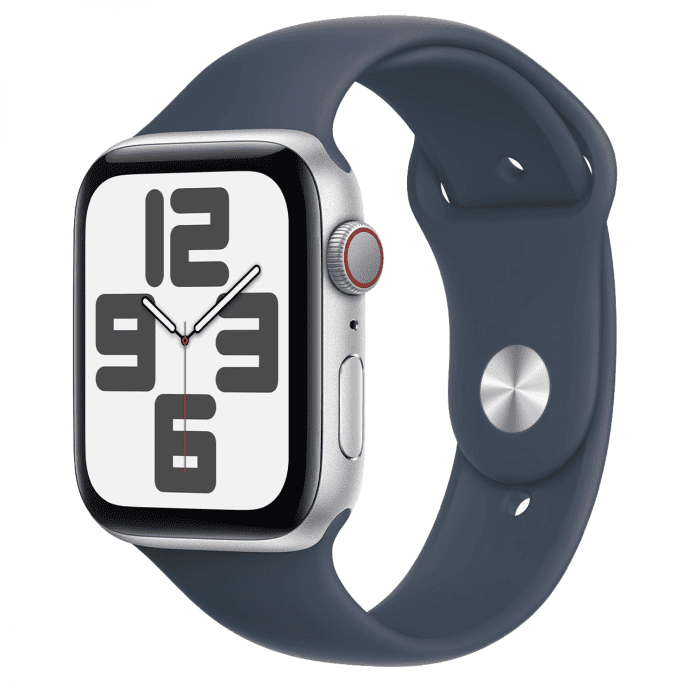 Смарт-годинник Apple Watch SE 2 GPS + Cellular 40mm Silver Aluminum Case w. Storm Blue Sport Band - S/M (MRGH3/MRGJ3)  Фото №0