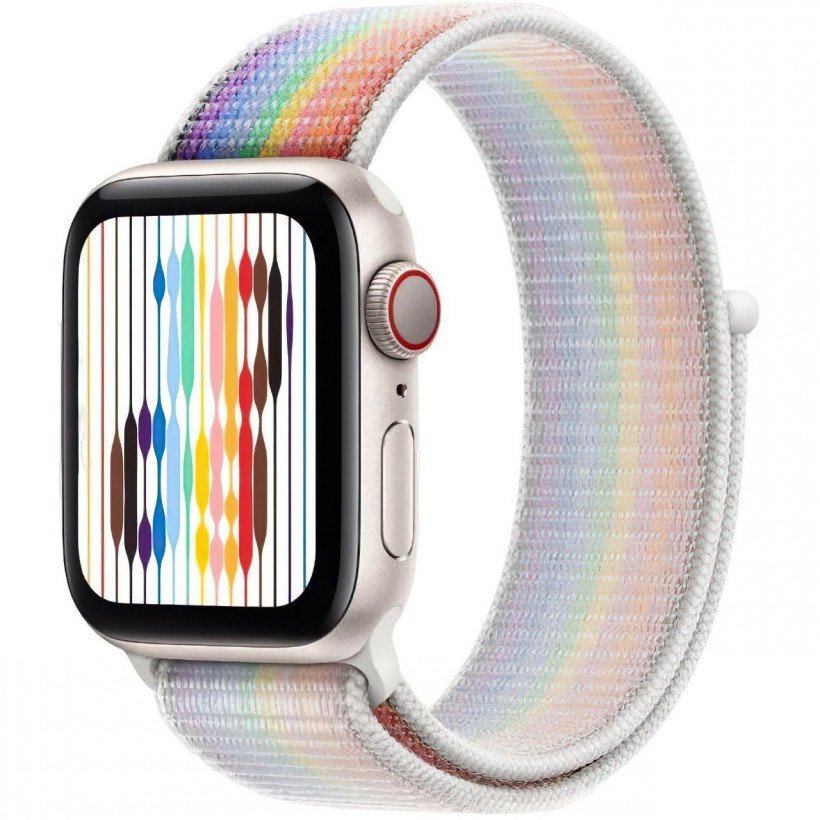 Смарт-годинник Apple Watch SE 2 GPS + Cellular 40mm Starlight Aluminum Case w. Pride Edition Sport Loop (MNQ43+MN6K3)  Фото №0