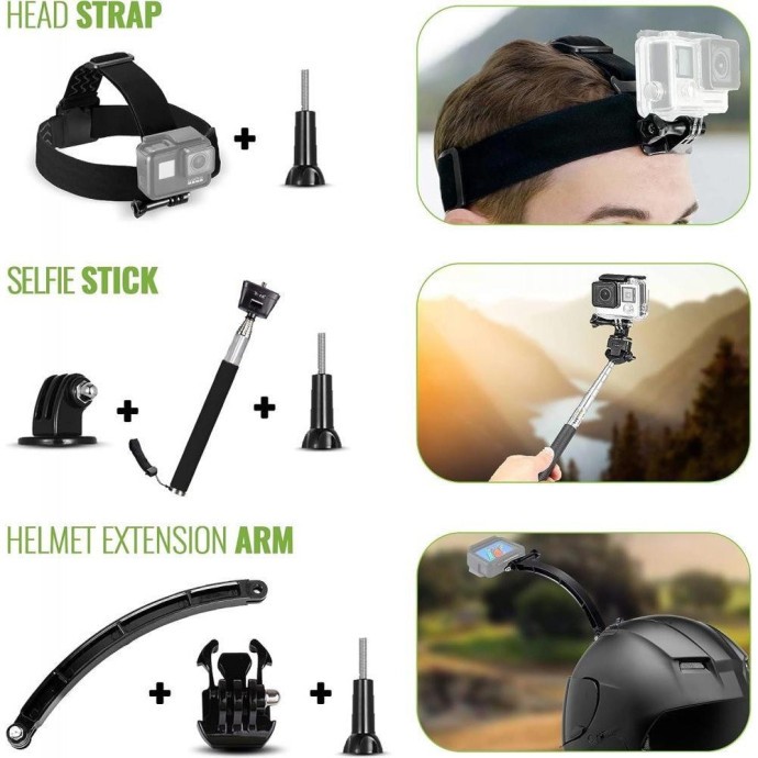 Комплект аксесуарів до камер GoPro - DigiNerds 50 in 1 Action Camera Accessory Kit Compatible with GoPro Hero 11/10/9/8/7/6/5 GoPro Max GoP  Фото №2