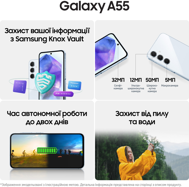 Смартфон Samsung Galaxy A55 A556B Awesome Navy 8/256GB  Фото №9