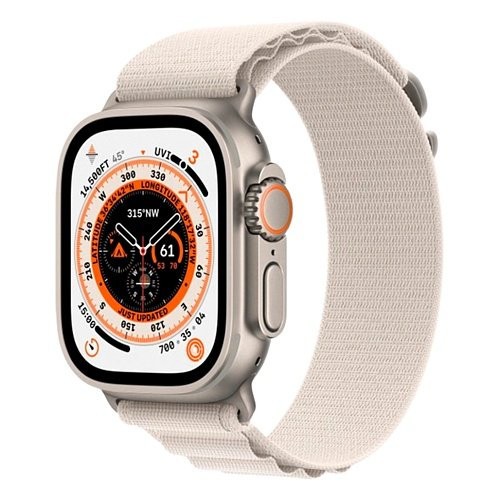 Смарт-годинник Apple Watch Ultra GPS + Cellular 49mm Titanium Case with Starlight Alpine Loop - Medium (MQF03/MQFR3/MQFC3)  Фото №0