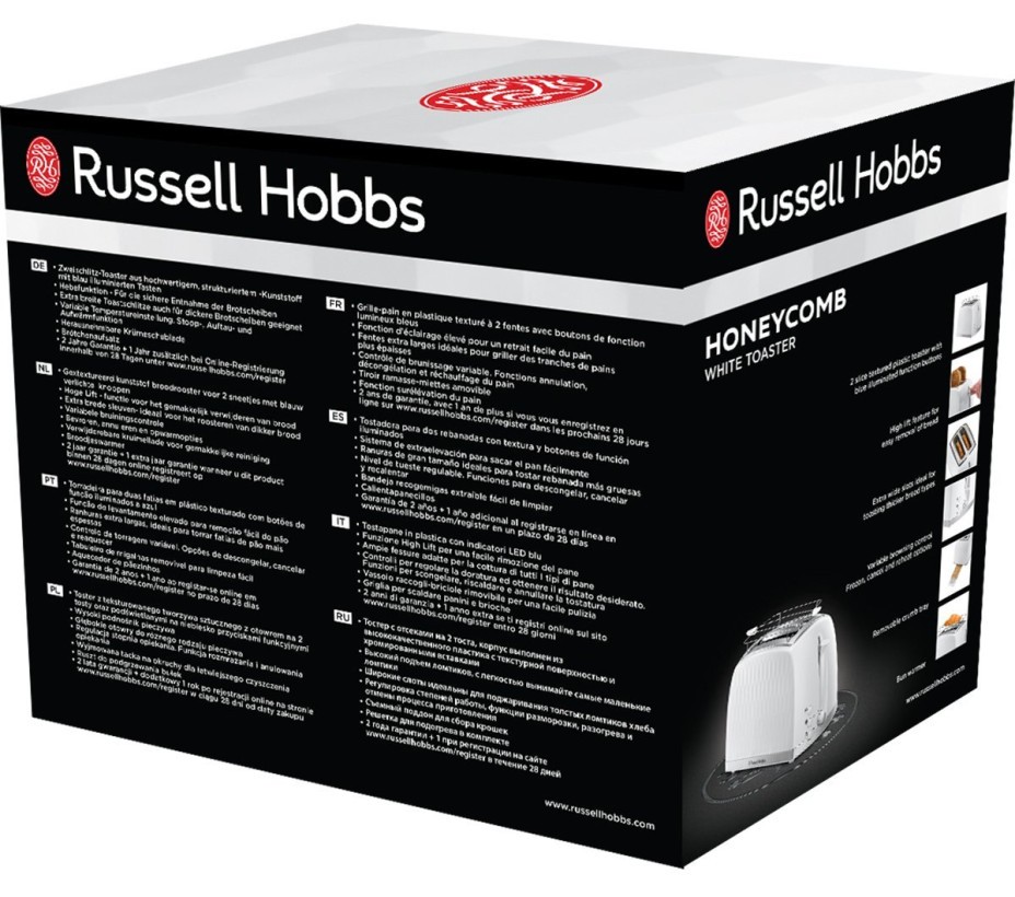 Тостер Russell Hobbs Honeycomb White 26060-56  Фото №0
