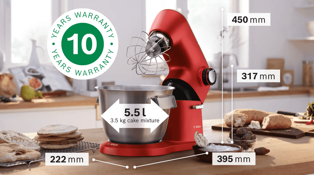 Кухонная машина Bosch OptiMUM Series 8 Red Silver MUM9A66R00  Фото №1
