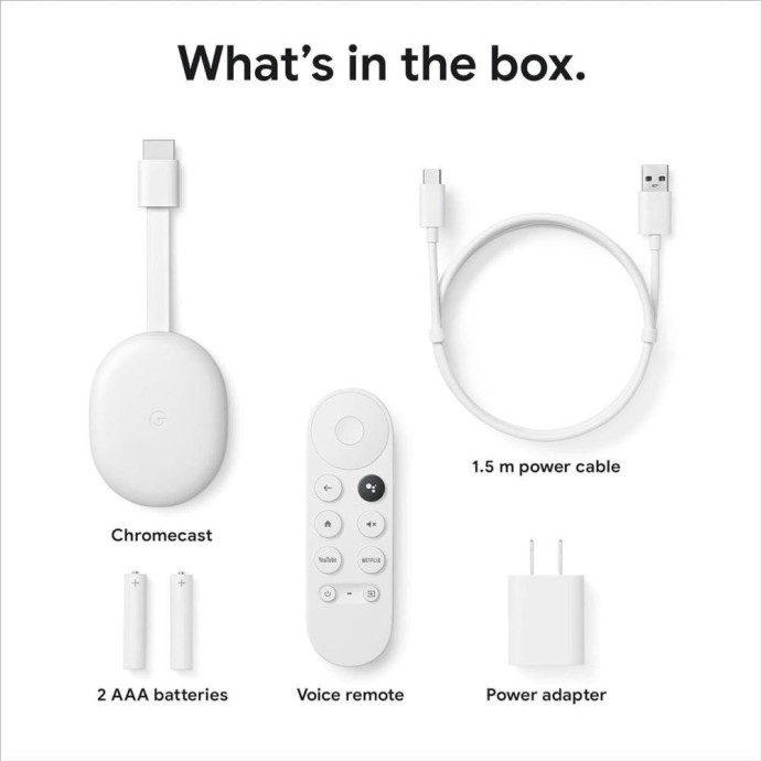 Медиаплеер Google Chromecast HD с Google TV Snow(GA03131-US)  Фото №4