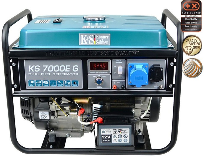 Комбинированный генератор (газ-бензин) Konner&amp;Sohnen KS 7000E G  Фото №0