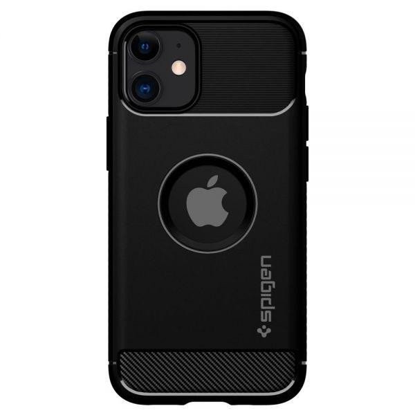 Чохол для смартфона Spigen iPhone 12 mini Rugged Armor Matte Black (ACS01743)  Фото №0