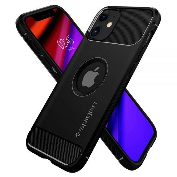 Чохол для смартфона Spigen iPhone 12 mini Rugged Armor Matte Black (ACS01743)  Фото №3
