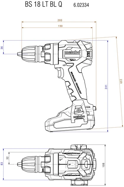 Шуруповерт Metabo BS 18 LT BL Quick (602334800)  Фото №4