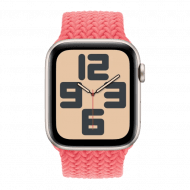 Смарт-годинник Apple Watch SE 2 GPS + Cellular 44mm Starlight Aluminum Case with Guava Braided Solo Loop - Size 4 (MRWQ3 + MT8X3)