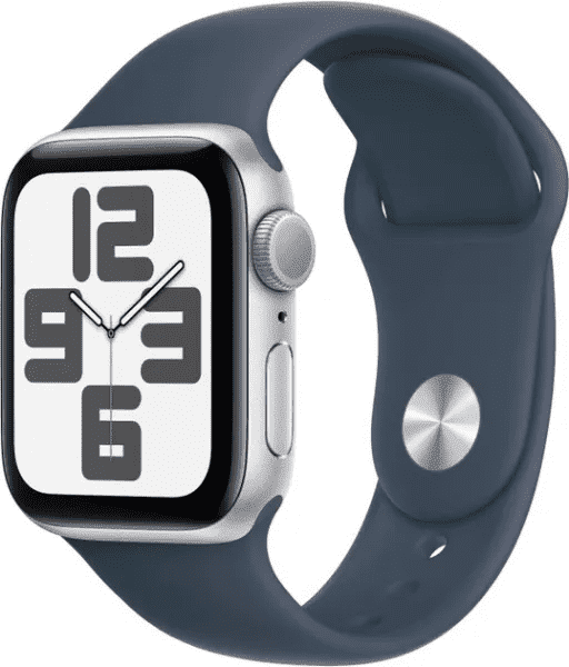 Смарт-годинник Apple Watch SE 2 GPS + Cellular 44mm Silver Aluminum Case with Storm Blue Sport Band - M/L (MRHH3)  Фото №0