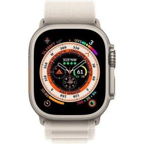 Смарт-часы Apple Watch Ultra GPS + Cellular 49mm Titanium Case with Starlight Alpine Loop - Large (MQF13/MQFT3)
