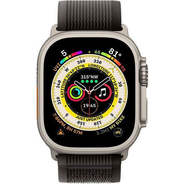 Смарт-годинник Apple Watch Ultra GPS + Cellular 49mm Titanium Case with Black/Gray Trail Loop - M/L (MQF53/MQFX3/MQFH3)