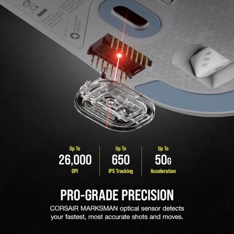 Миша Corsair M75 AIR Wireless Light Gray (CH-931D102)  Фото №0