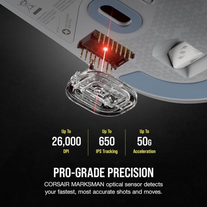 Миша Corsair M75 AIR Wireless Light Gray (CH-931D102)  Фото №0