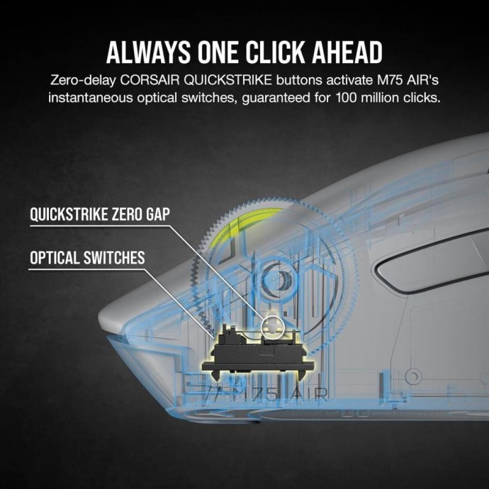 Миша Corsair M75 AIR Wireless Light Gray (CH-931D102)  Фото №1