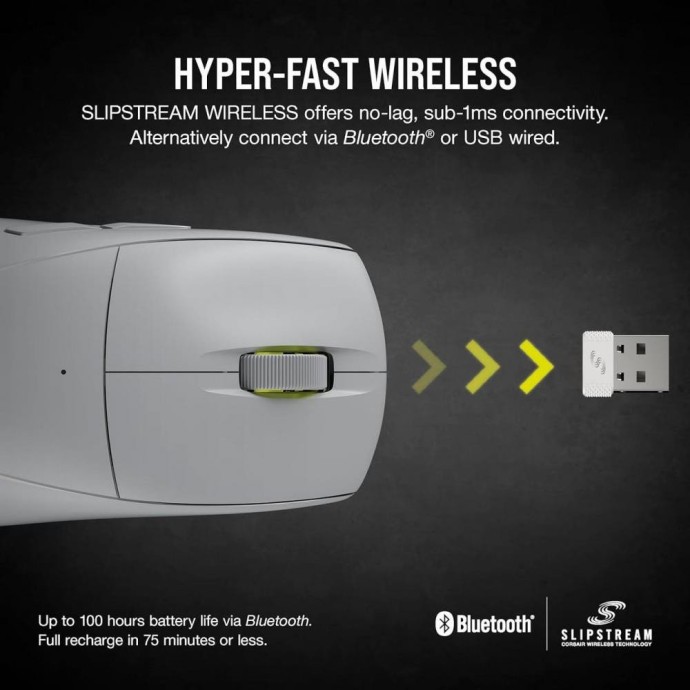 Миша Corsair M75 AIR Wireless Light Gray (CH-931D102)  Фото №2