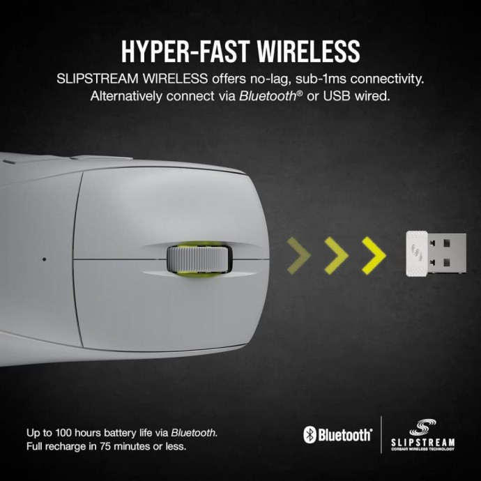 Миша Corsair M75 AIR Wireless Light Gray (CH-931D102)  Фото №2