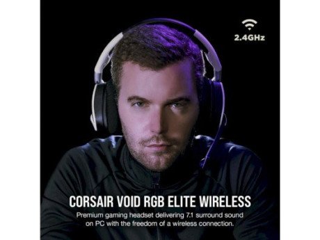 Наушники с микрофоном Corsair Void RGB Elite Wireless White (CA-9011202)  Фото №7