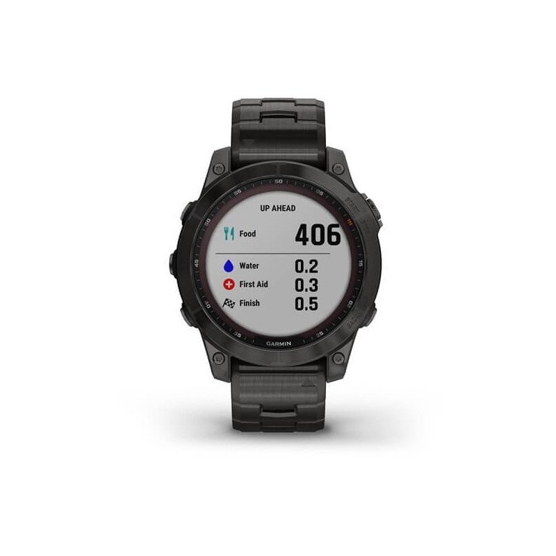 Смарт-часы Garmin Fenix ??7 Sгодинник Garmin Fenix 7 Sapphire Solar C. Grey DLC Titanium w. Carbon Grey DLC V. Titanium Band (010-02540-39)