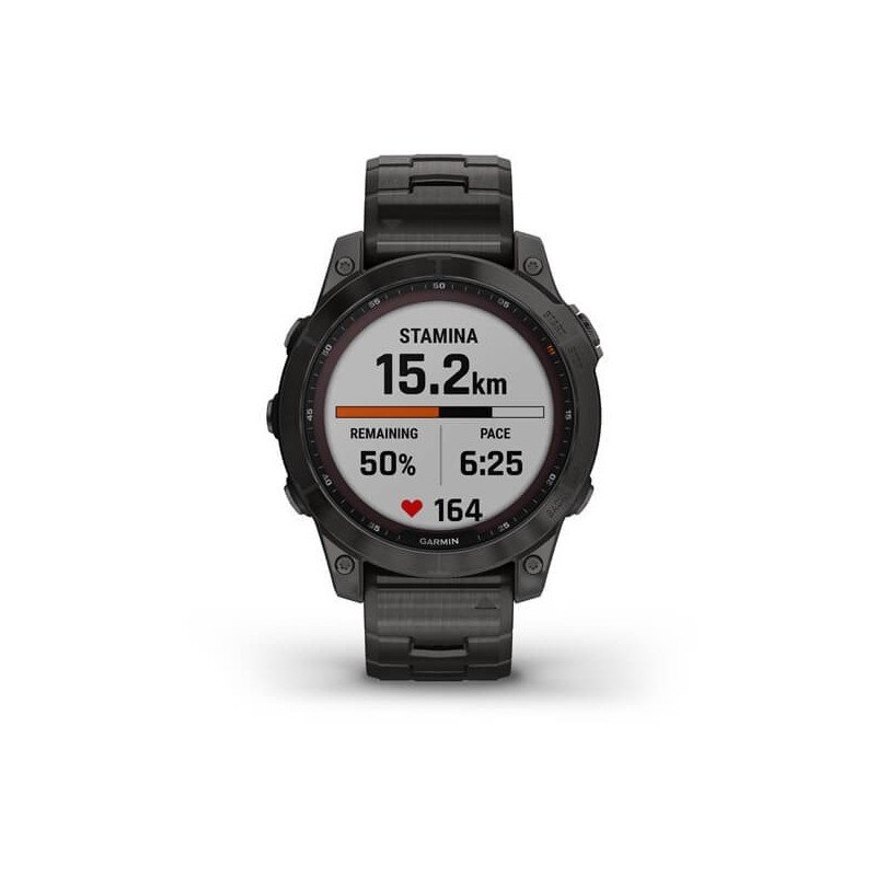 Смарт-часы Garmin Fenix ??7 Sгодинник Garmin Fenix 7 Sapphire Solar C. Grey DLC Titanium w. Carbon Grey DLC V. Titanium Band (010-02540-39)  Фото №1