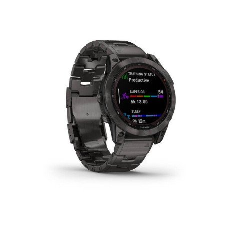 Смарт-годинник Garmin Fenix 7 Sapphire Solar C. Grey DLC Titanium w. Carbon Grey DLC V. Titanium Band (010-02540-39)  Фото №4